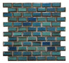 Elysium Tiles, Handmade Porcelain Mosaic, Aquos, Multi-color, 11.75" x 11.75"