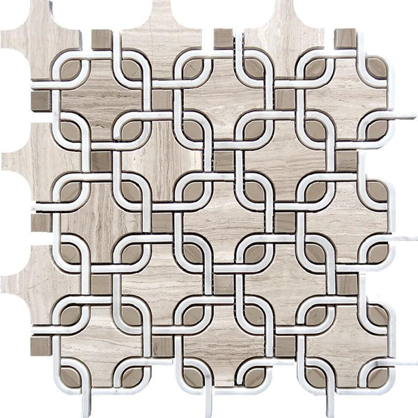 Mir Mosaic, Skalini Tiles, Waterjet Collection, Shape 7, 11.6" x 11.6"