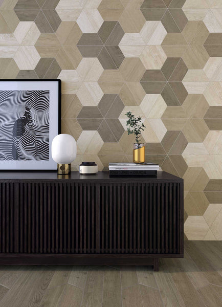 Wow Floor and Wall Tiles, 60º Collection, Chevron, Multi Color, 4”X20.5”