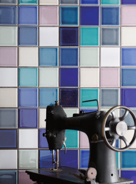 Cepac Porcelain Mosaic Tiles, Frost Proof/Acid Resistant, Continental, Multi-color, 3″ x 3″