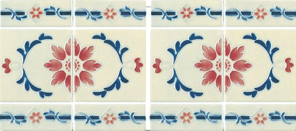 Cepac Porcelain Mosaic Tiles, Frost Proof/Acid Resistant, New Floral, Ivory