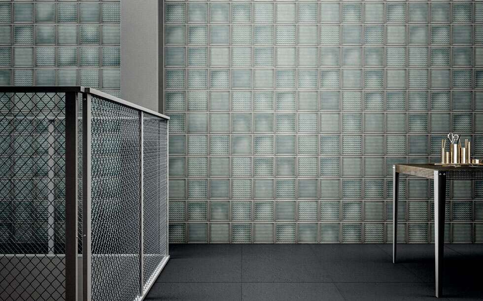 Diesel Living, Iris Ceramica Wall Tiles, Glass Blocks, Glass Green, 8”x8”