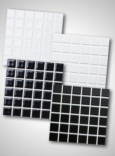 Cepac Porcelain Mosaic Tiles, Frost Proof/Acid Resistant, Quad, Multi-color, 1″ x 1″