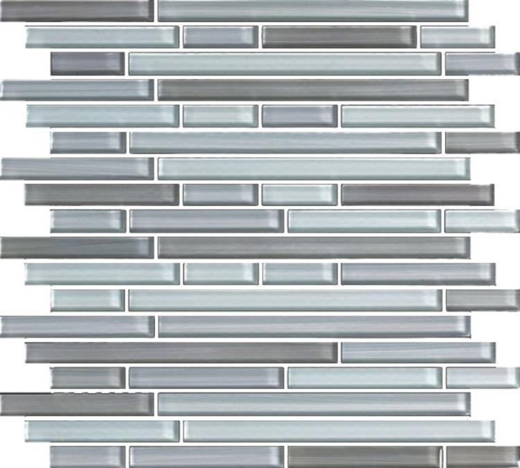 Elysium Tiles, Mosaic Glass, Grey, Multi-size