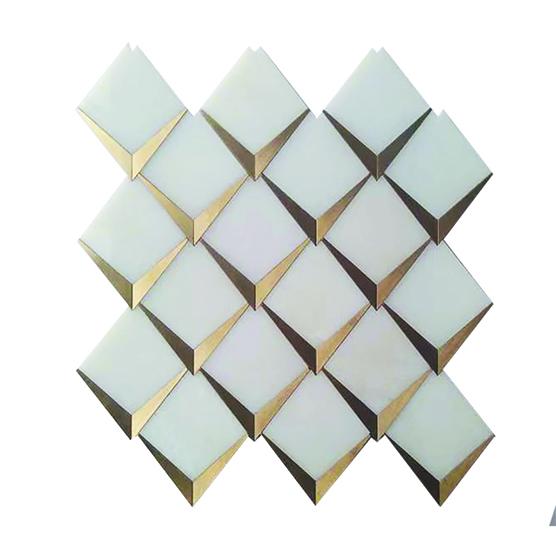 Mir Mosaic, Skalini Tiles, Waterjet Collection, Multi-color, 13.5" x 14.5"