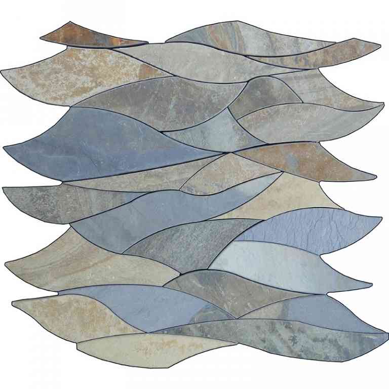 Mir Mosaic, Skalini Tiles, Waterjet Collection, Multi-color, 12" x 12"