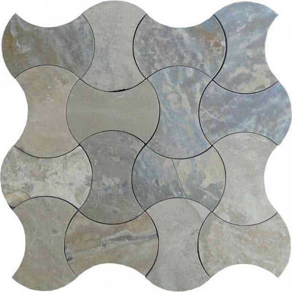 Mir Mosaic, Skalini Tiles, Waterjet Collection, Multi-color, 11.8" x 11.8"