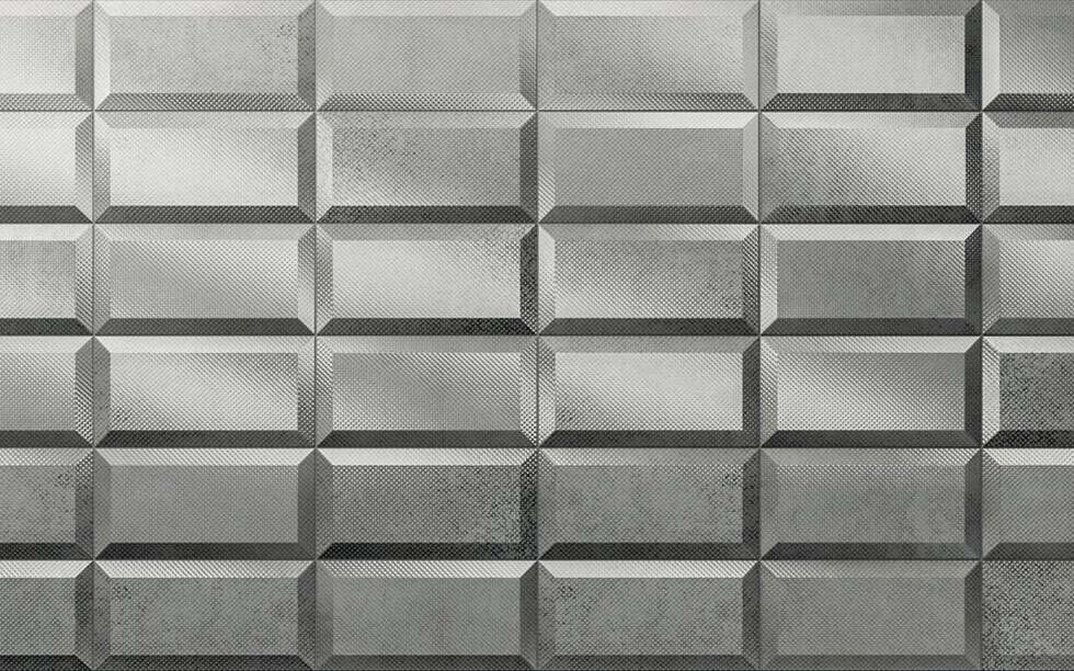 Diesel Living, Iris Ceramica Wall Tiles, Metal Perf, Flux, 4”x8”