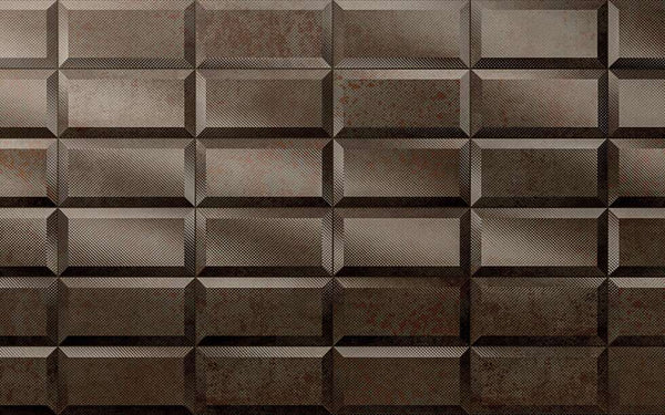 Diesel Living, Iris Ceramica Wall Tiles, Metal Perf, Reddish, 4”x8”