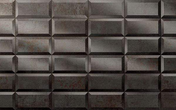 Diesel Living, Iris Ceramica Wall Tiles, Metal Perf, Tinny, 4”x8”