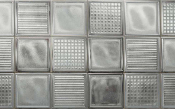 Diesel Living, Iris Ceramica Wall Tiles, Glass Blocks, Glass Dusty White, 8”x8”