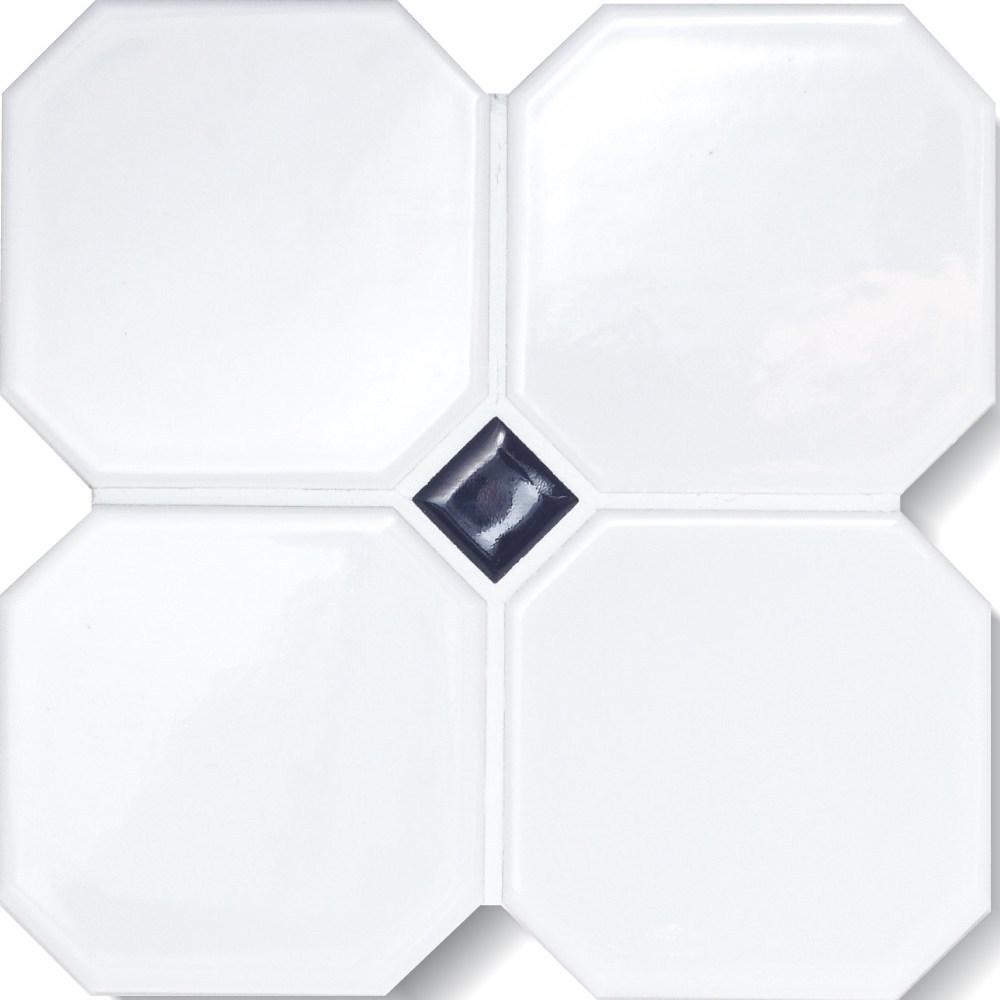 Cepac Porcelain Mosaic Tiles, Frost Proof/Acid Resistant, Octagon & Field, Multi-color, 4″ x 4″