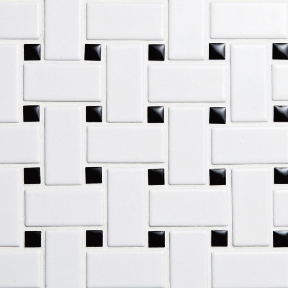 Cepac Porcelain Mosaic Tiles, Frost Proof/Acid Resistant, Basket Weave, Multi-color, 1″ x 2″