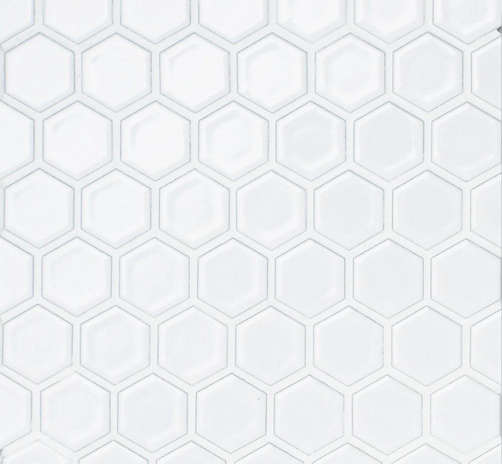 Cepac Porcelain Mosaic Tiles, Frost Proof/Acid Resistant, Hexagon, Multi-color, 1" x 1"