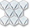 Cepac Porcelain Mosaic Tiles, Frost Proof/Acid Resistant, Origami, Multi-color, 3″ Convex Hexagon