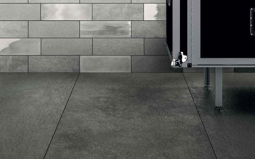 Diesel Living, Iris Ceramica Floor Tiles, Camp, Army Canvas Grey, Multi-size