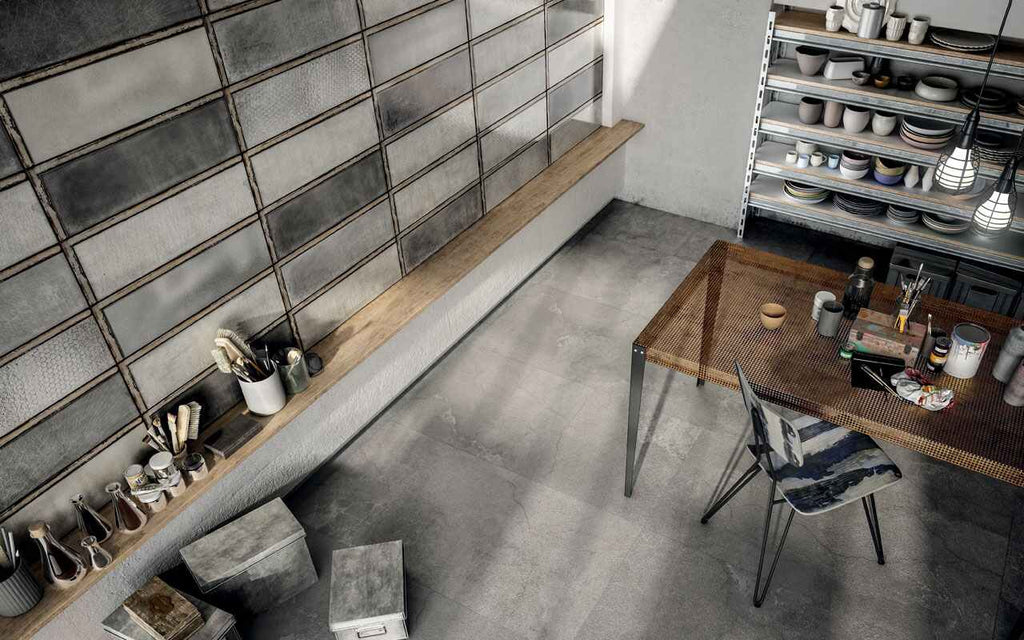 Diesel Living, Iris Ceramica Floor Tiles, Solid Concrete, Grey, Multi-size