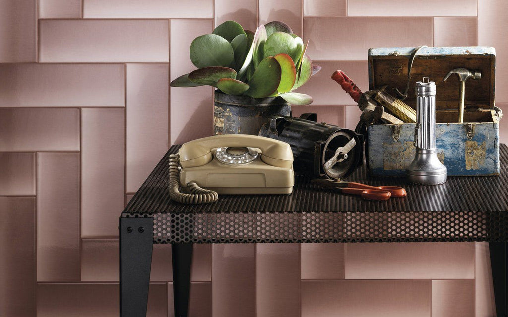 Diesel Living, Iris Ceramica Wall Tiles, Shades Of Blinds, Pink, 4”x12”