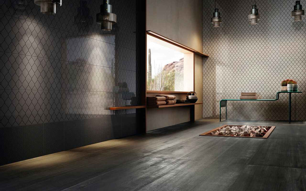 Diesel Living, Iris Ceramica Wall Tiles, Fence, Micro Black, 8”x8”