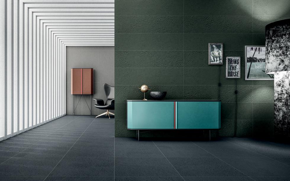 Diesel Living, Iris Ceramica Floor Tiles, Cement Mexican, Slight Blue, Multi-size