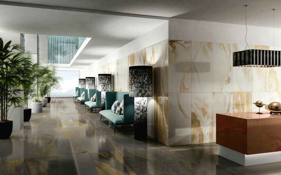 Diesel Living, Iris Ceramica Floor Tiles, Cosmic Marble, Saturne, Multi-size