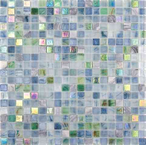 Mir Mosaic, Alma Tiles, Mix 0.6" Amber Collection, Multi-color, 12.9" x 12.9"