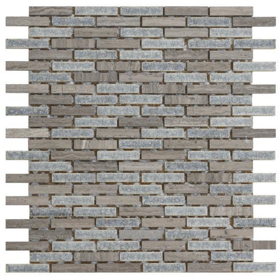 Elysium Tiles, Crackle Glass Mosaic, The Grey, 11.75" x 12"