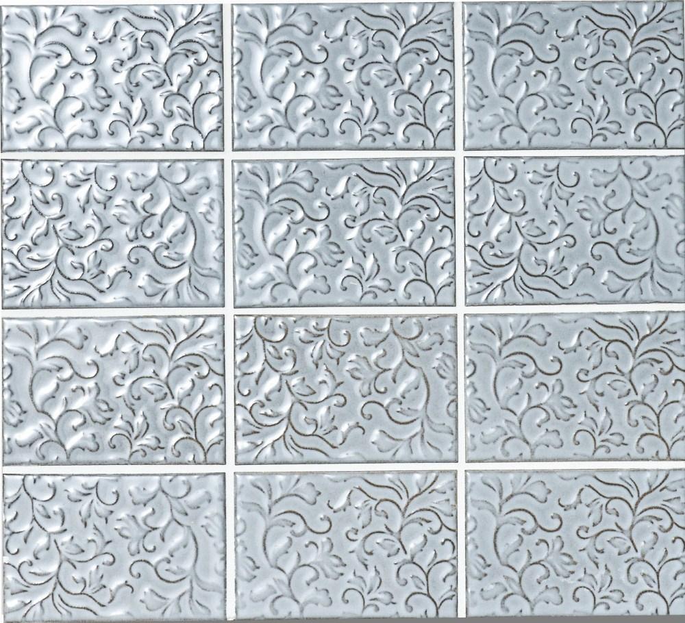 Cepac Porcelain Mosaic Tiles, Frost Proof/Acid Resistant, Caserta, Multi-color, 2-1/2″ × 4″