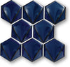 Cepac Porcelain Mosaic Tiles, Frost Proof/Acid Resistant, Origami, Multi-color, 3″ Convex Hexagon