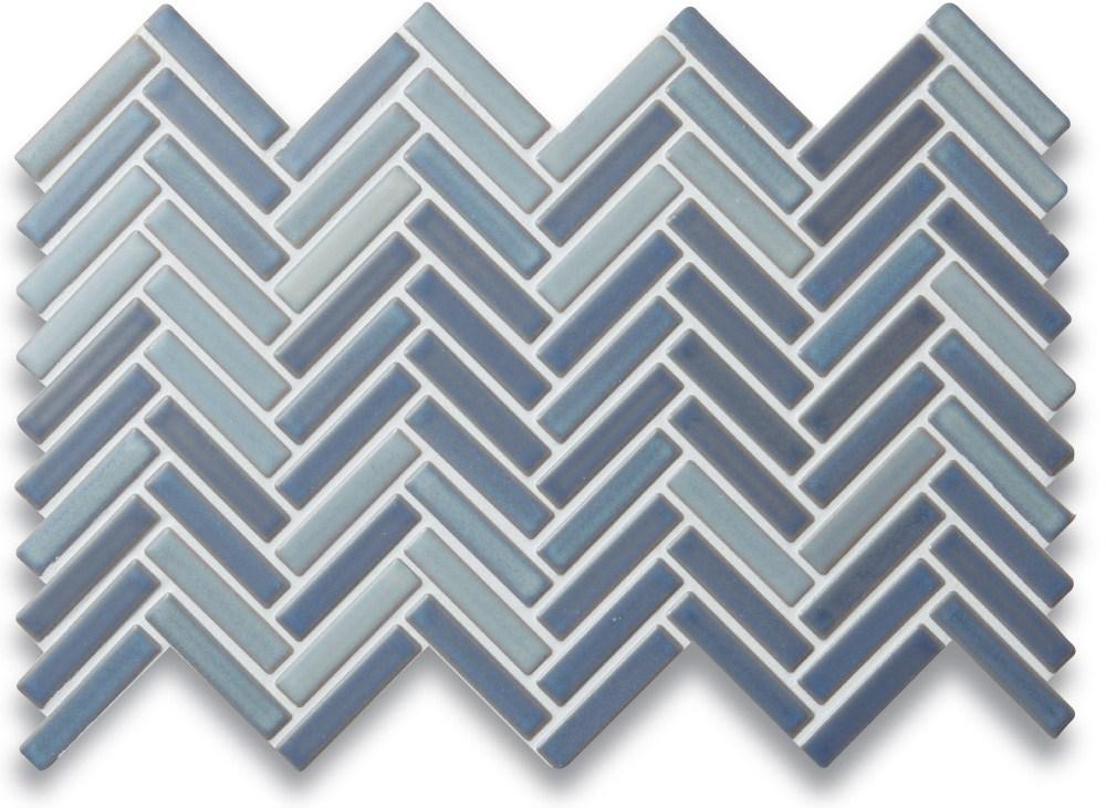 Cepac Porcelain Mosaic Tiles, Frost Proof/Acid Resistant, Rudiment (Herringbone), Multi-color, 1/2″ × 2″