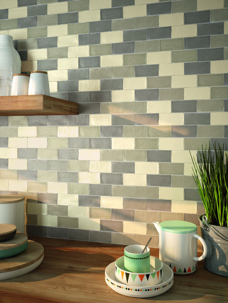 DUNE Wall and Floor Tiles, Ceramics, Listel Atelier, Multi-Color, 2″ x 5.9″