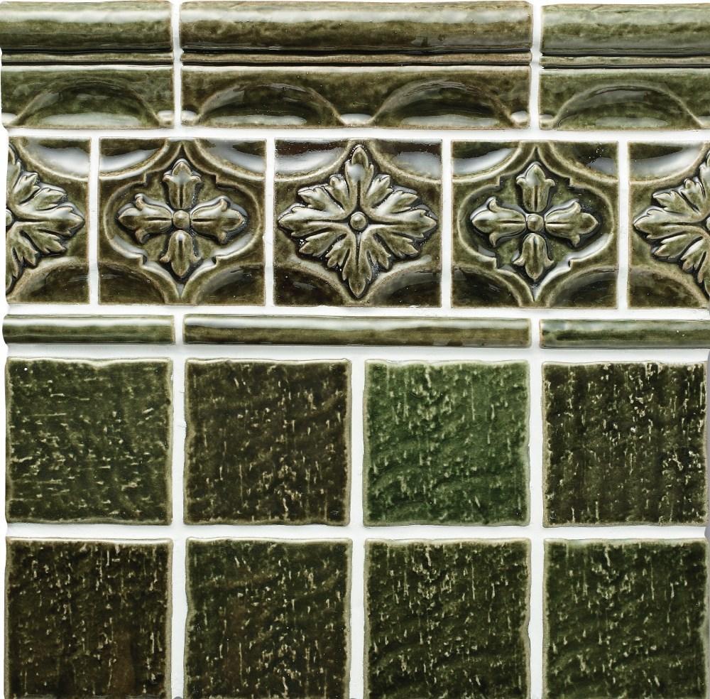 Cepac Porcelain Mosaic Tiles, Frost Proof/Acid Resistant, Heritage, Multi-color, 4″ x 4″