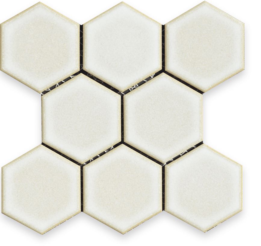 Cepac Porcelain Mosaic Tiles, Frost Proof/Acid Resistant, Contour Hexagon, Multi-color, 3″ Hexagon