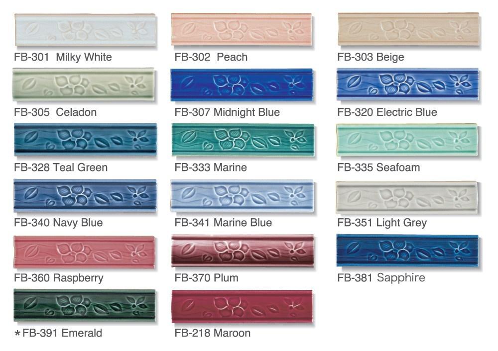 Cepac Porcelain Mosaic Tiles, Frost Proof/Acid Resistant, Decorative Borders, Multi-color, Multi-size