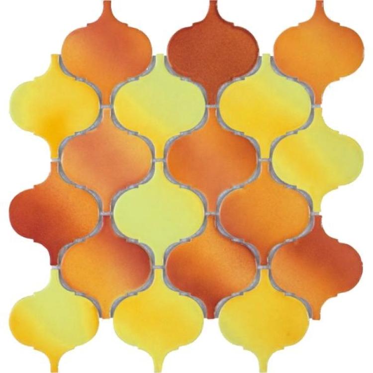 Elysium Tiles, Handmade Porcelain Mosaic, Hulu, Multi-color, Multi-size