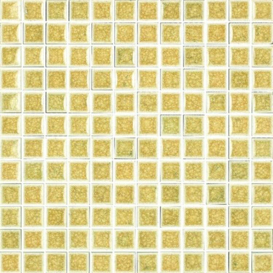 Elysium Tiles, Crackle Glass Mosaic, Cream Mosaic Harvest , 12” x 12”