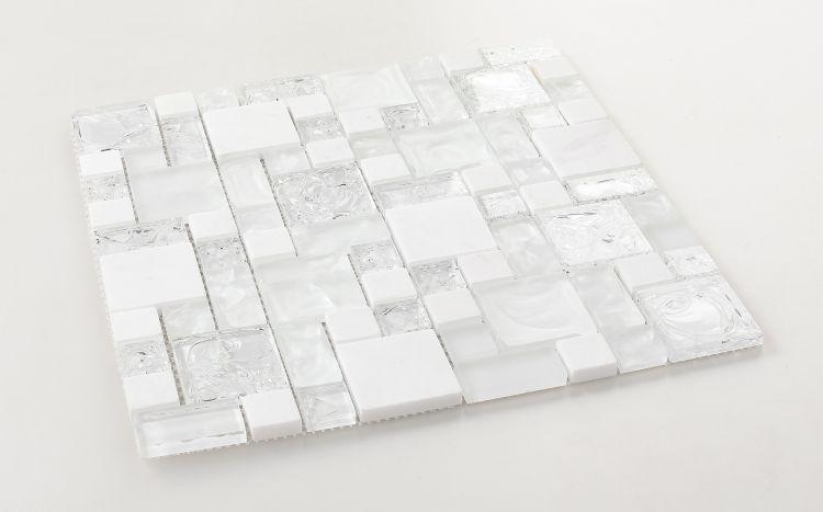 Elysium Tiles, Mosaic Glass, Icy, Multi-size