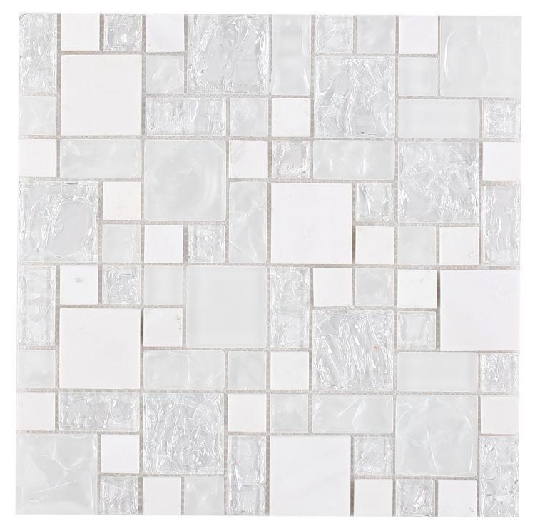 Elysium Tiles, Mosaic Glass, Icy, Multi-size