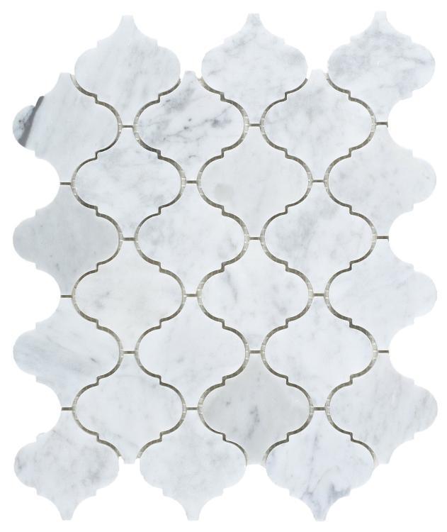 Elysium Tiles, Marble Mosaic, Carrara, Multi-pattern, Multi-size