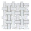 Elysium Tiles, Pearl Mosaic, Diana Cross Thassos, 12.25" x 12.25"