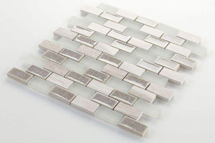 Elysium Tiles, Crackle Glass Mosaic, Bride, 11” x 11”