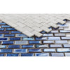 Elysium Tiles, Handmade Porcelain Mosaic, Royal Blue Stack, 11.75" x 11.75"