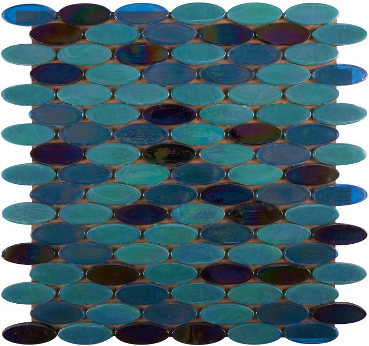 Elysium Tiles, Mosaic Glass, Laguna, Multi-color, Multi-size