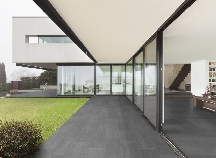 Elysium Tiles, Porcelain Tile, Basalt Graphite Matte, 24" x 48"