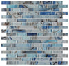Elysium Tiles, Mosaic Glass, Linear, Multi-color, 11.75" x 12"