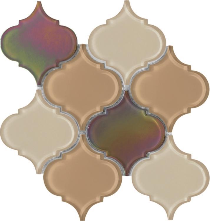 Elysium Tiles, Mosaic Glass, Arabesque, Multi-color, Multi-size