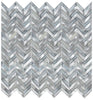 Elysium Tiles, Mosaic Glass, Chevron Shell Grey, 11" x 11"
