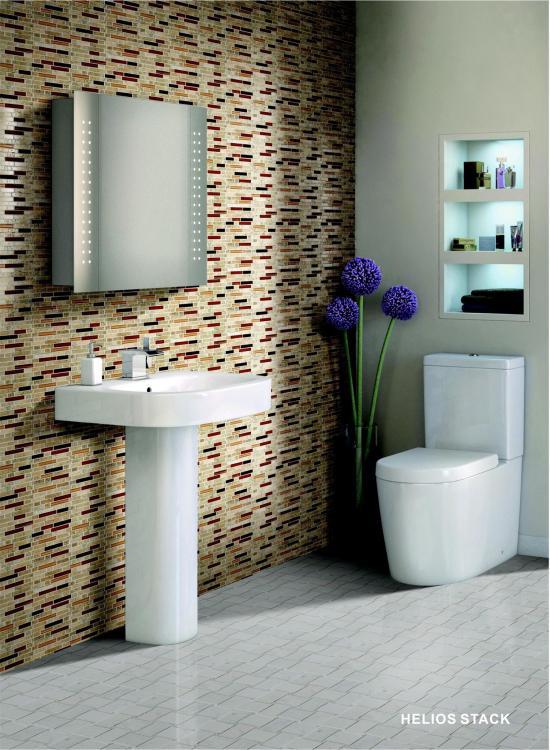 Elysium Tiles, Mosaic Glass, Helios, Stack, 11.75" x 12"