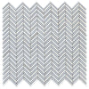 Elysium Tiles, Handmade Porcelain Mosaic, Chevron Dusk, 10" x 10.5"