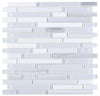 Elysium Tiles, Mosaic Glass, Linear, Multi-color, 11.75" x 12"
